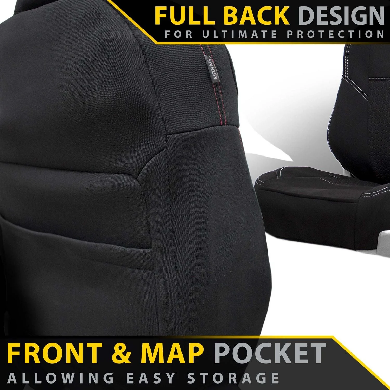 Razorback 4x4 - Toyota Landcruiser 78 Series - Bucket & 3/4 Bench - GP6 Premium Neoprene 2x Front Seat Covers (Made to Order) - Image 5